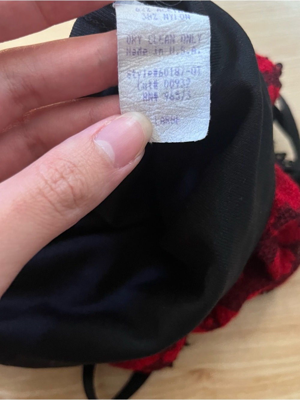 y2k vintage black and red lace cami bustier made in the USA - Picture 4 of 7